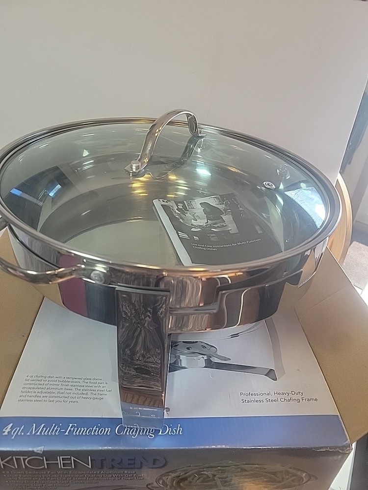 Chafing Dish, 4 Quart, Stainless Steel Professional Multi-Function Kitchen Trend