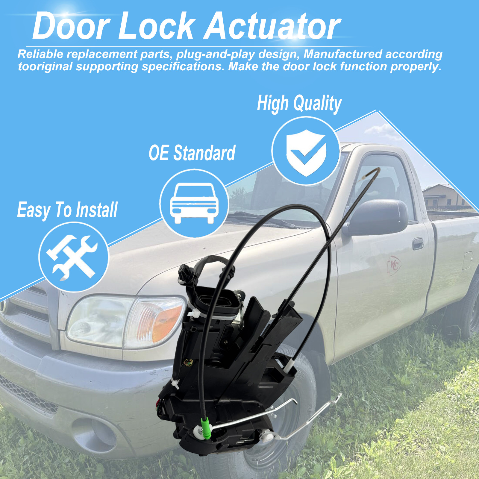 Front Left Driver Power Door Lock Actuator for Toyota Tundra W/O Full Cab 00-06