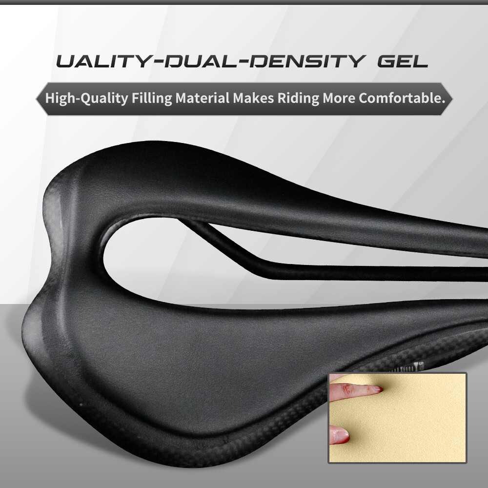 Carbon+Soft Leather Gel Racing Bike Saddle MTB Front Seat Mat 280*145mm RXL SL
