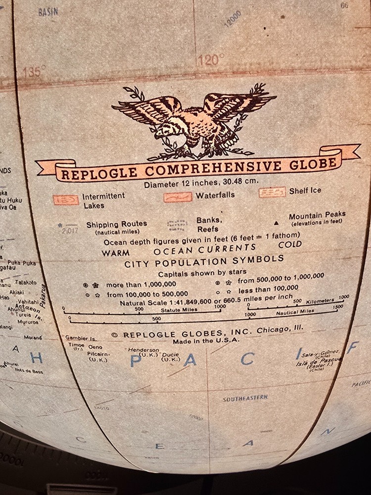 Vintage Replogle Comprehensive Globe Illuminated/Lighted 12" Library Globe USSR