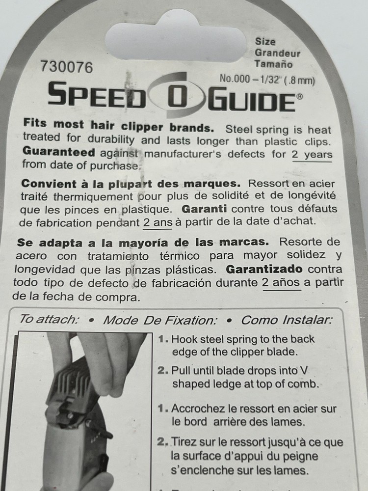 SPEED O GUIDE Universal Attachment Comb Guards Size OOO, 1/32"