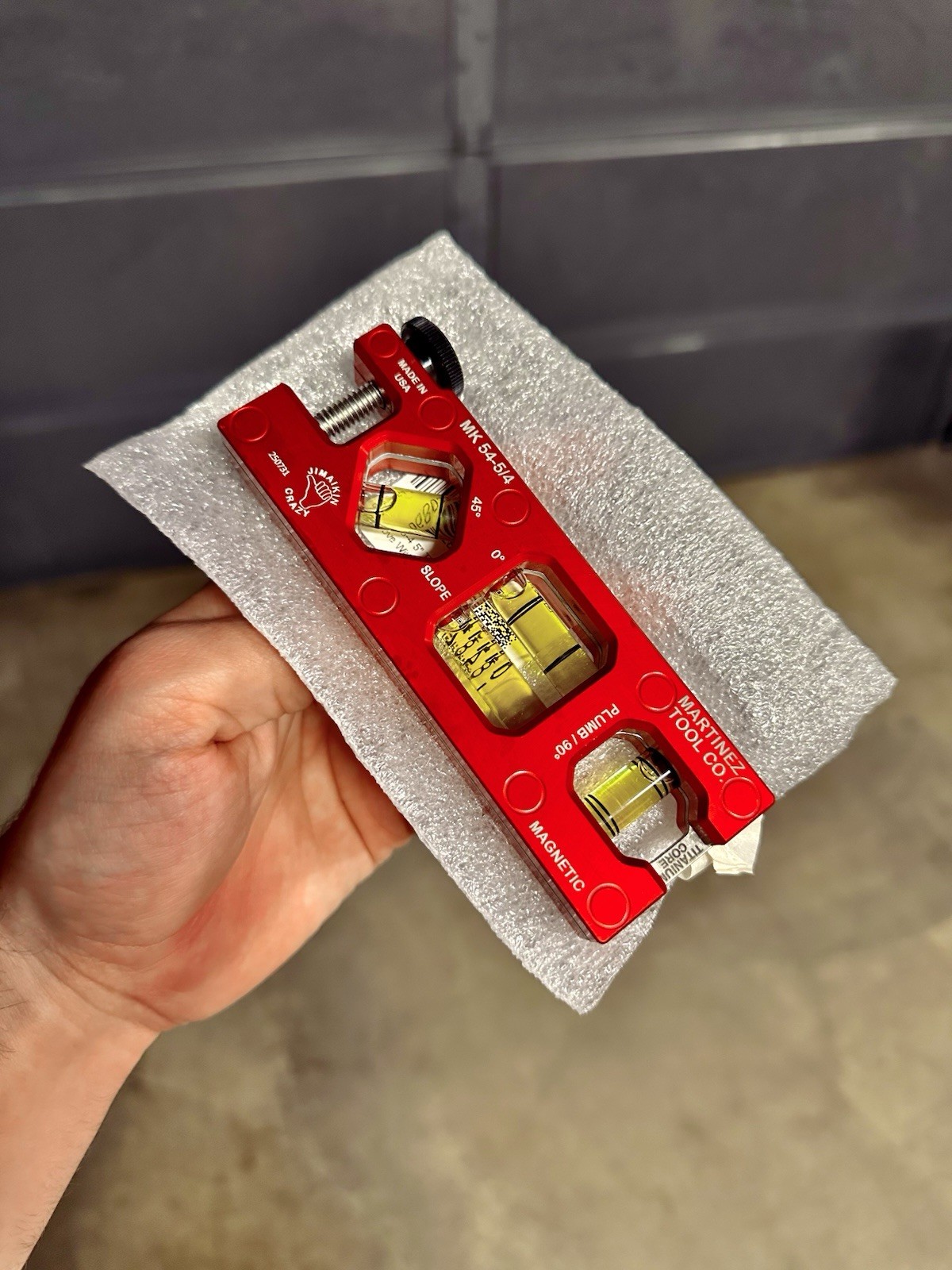 Martinez Tool Co. Titanium Core 5” Magnetic Torpedo & Conduit Level Red - USA