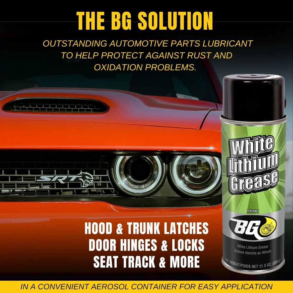 BG White Lithium Spray Grease with Screwdriver