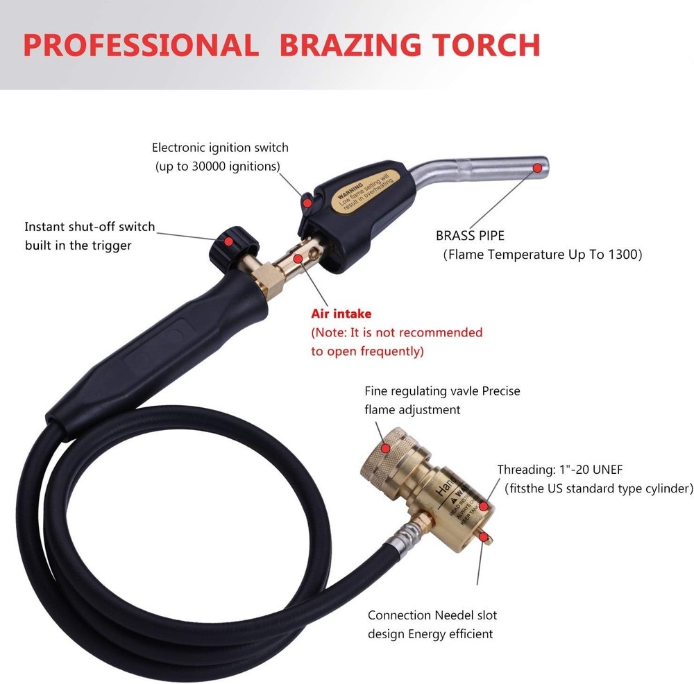 High-Temperature Propane Torch with Hose