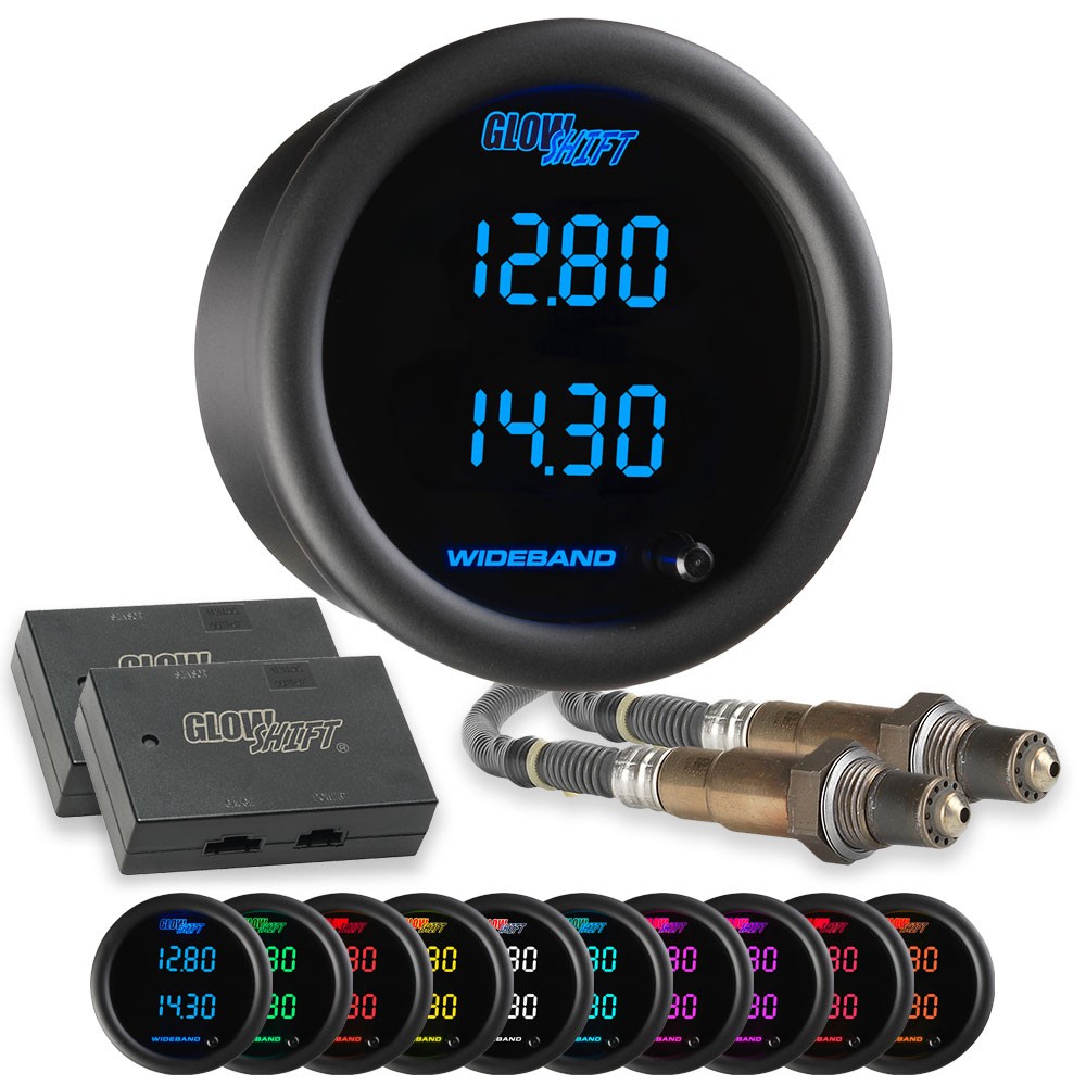 GlowShift 10 Color Digital Dual Wideband Air/Fuel Ratio Gauge