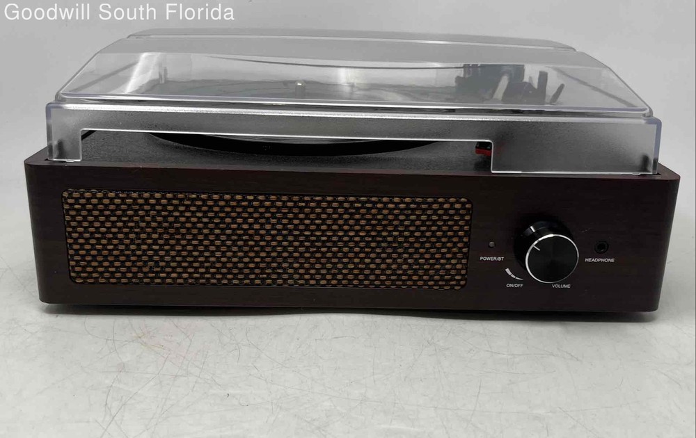 Model M49A Brown Multifunction Record Player Turntable W/ Accessories Not Tested