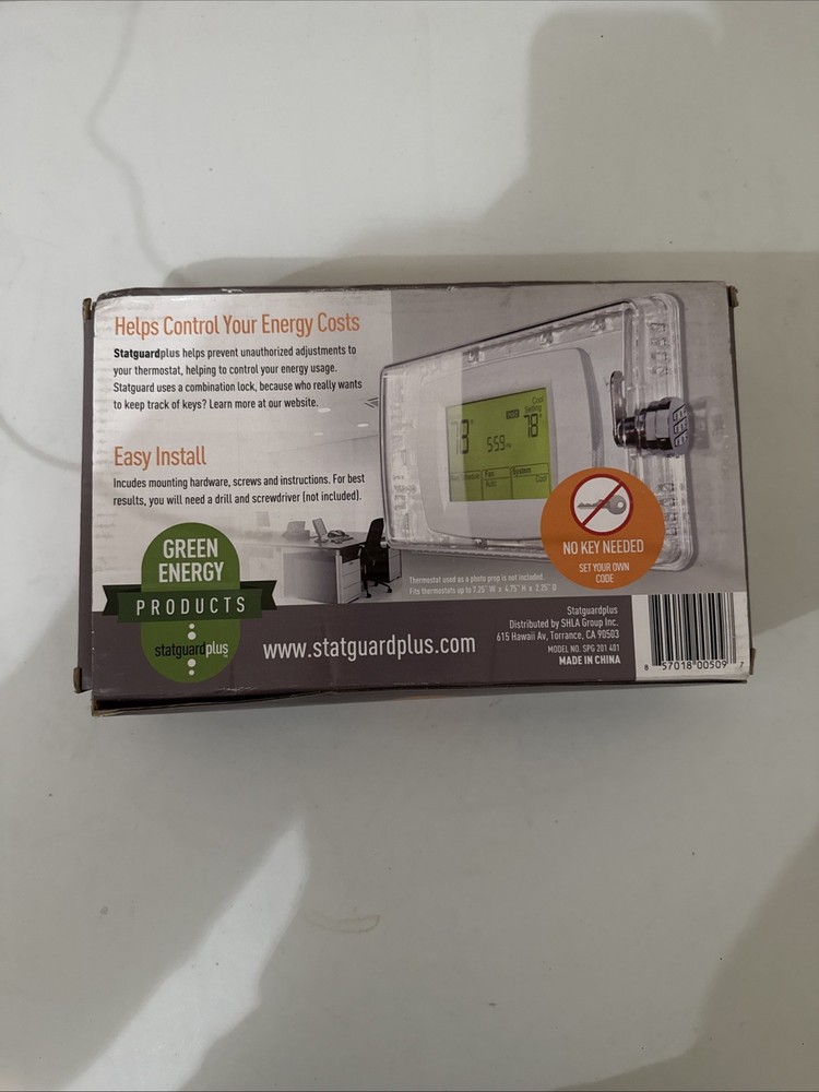 StatGuardPlus Universal Thermostat Guard Clear Combo Lock – New, Open Box