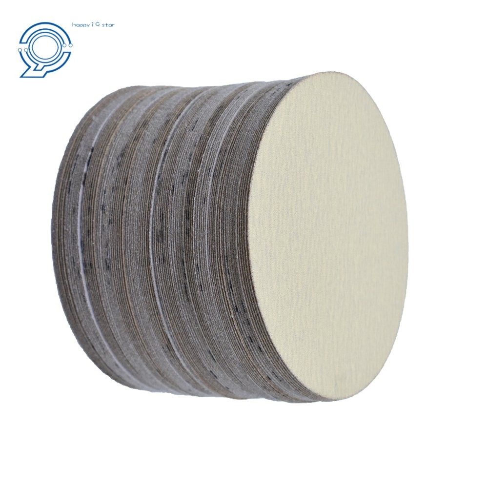 100 Pcs 6" NO-Hole Disc Hook Loop Pads Sanding Discs Flocking 120 Grit