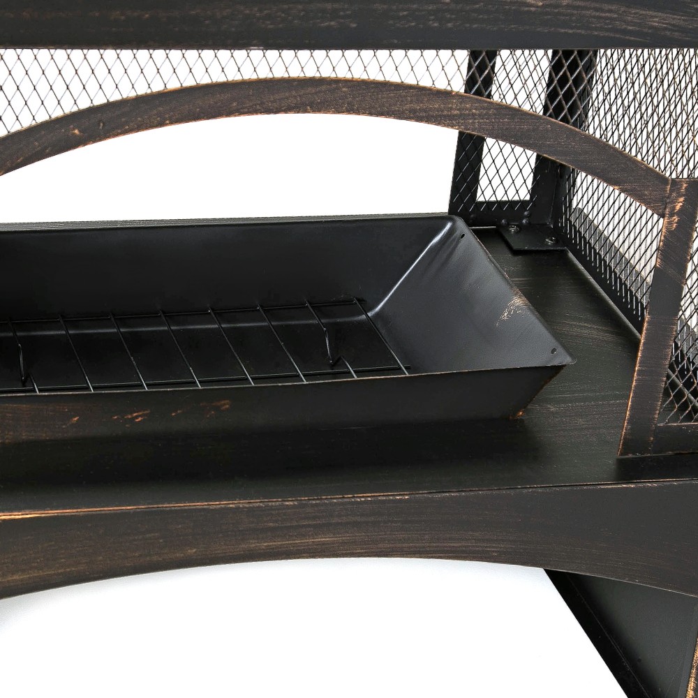 Metal Outdoor Wood Burning Fireplace Log Burner Fire Pit Patio Garden Backyard