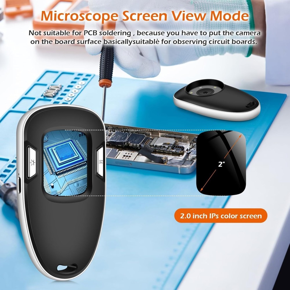 Digital Microscope Fixed Focus, 200x Mini Microscope Magnifier, Portable Hand...