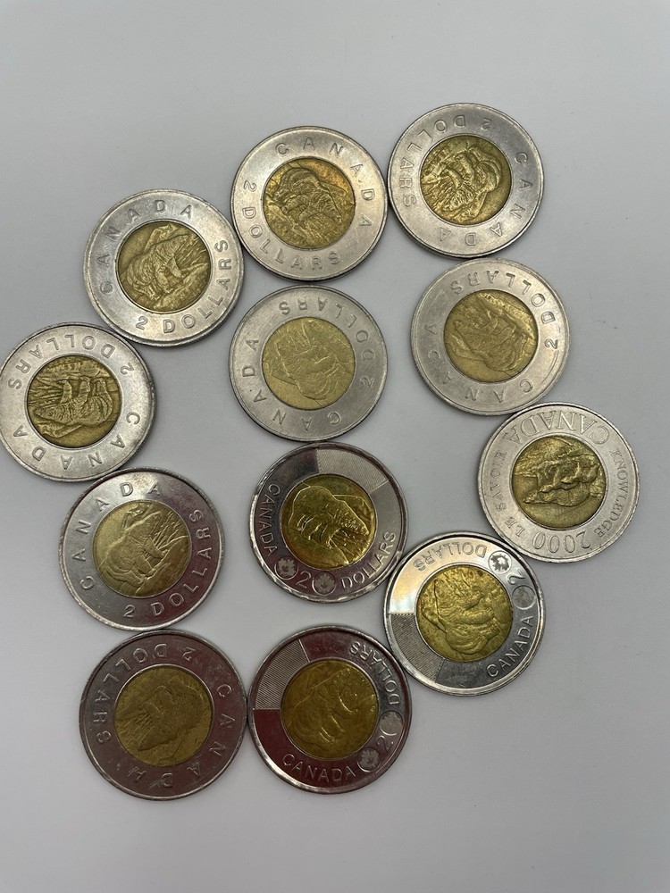 12 Canadian Two Dollar Circulated Coins