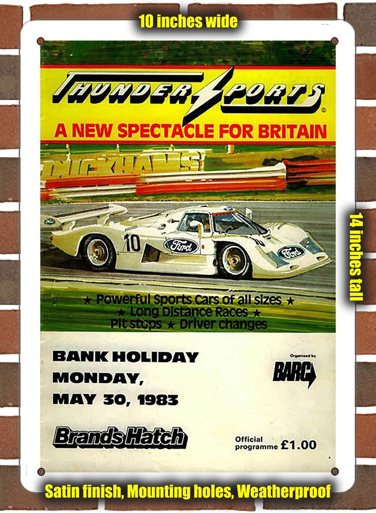 Metal Sign - 1983 Brands Hatch Circuit Racing Program - 10x14 inches