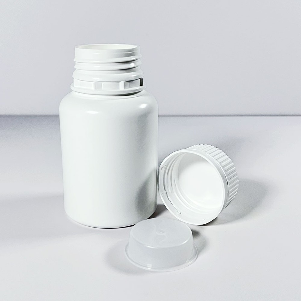 50 Pieces Empty White HDPE Plastic Bottles with Lock Caps | 150 ml / 5 oz