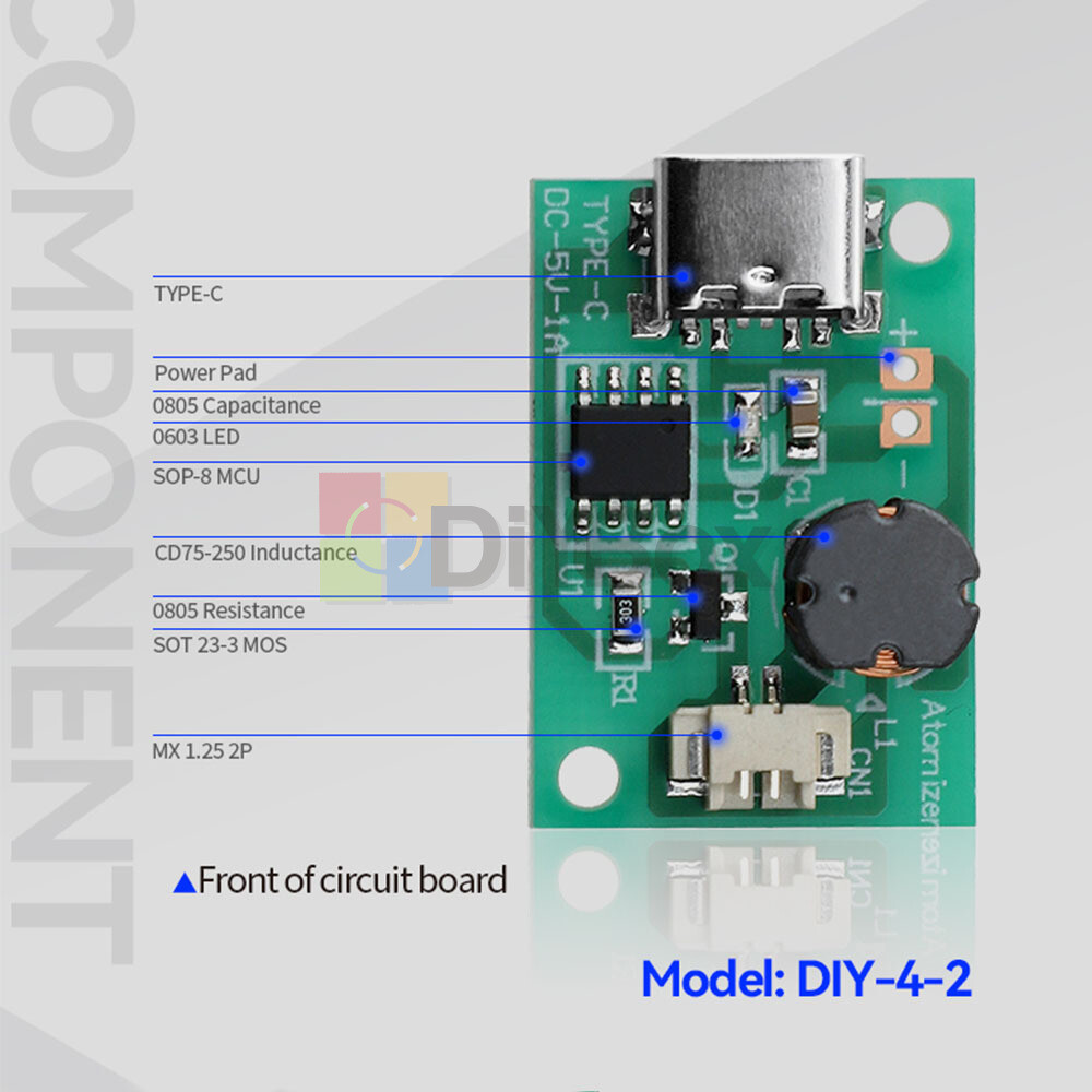 DIY Type-C Ultrasonic Mist Maker Atomizing Module Humidifier With Atomizer Sheet