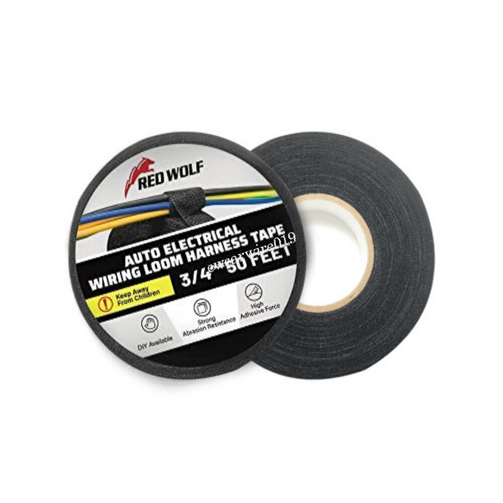 Electric Wire Harness Cloth Heat Proof Adhesive Fabric Insulation Tape 2 Rolls