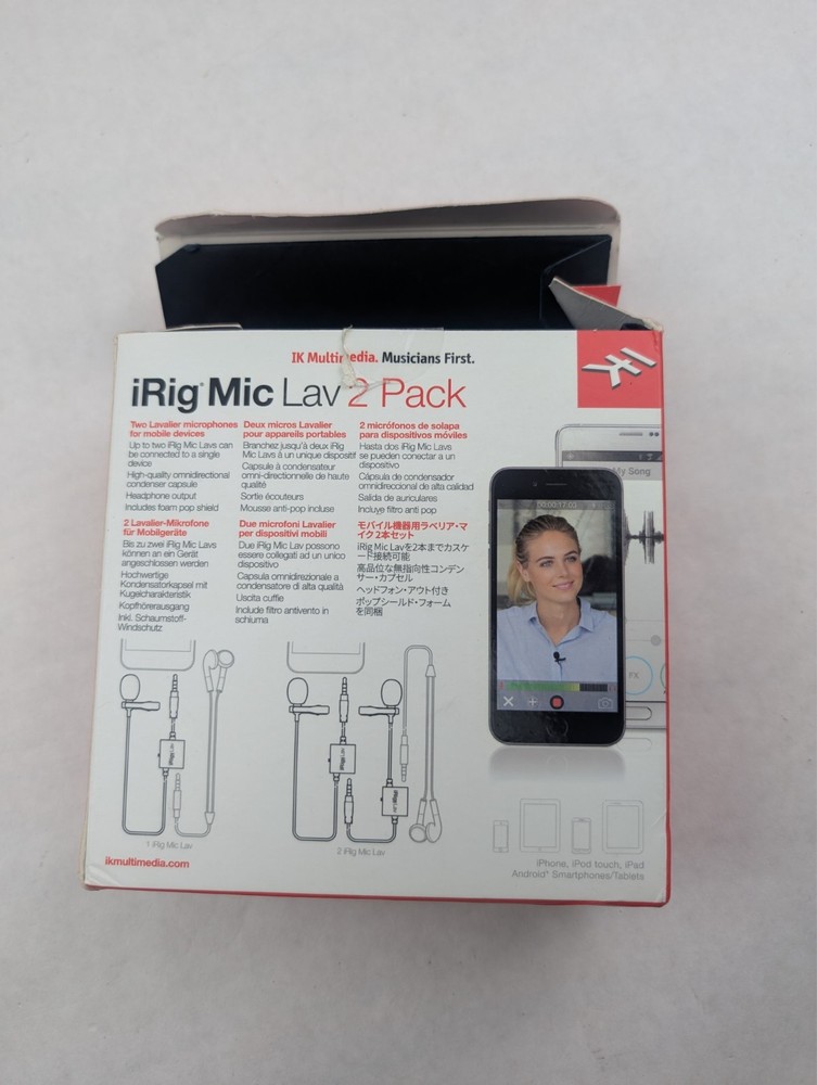 IK Multimedia iRig Mic Lav Condenser Microphone 2 pack