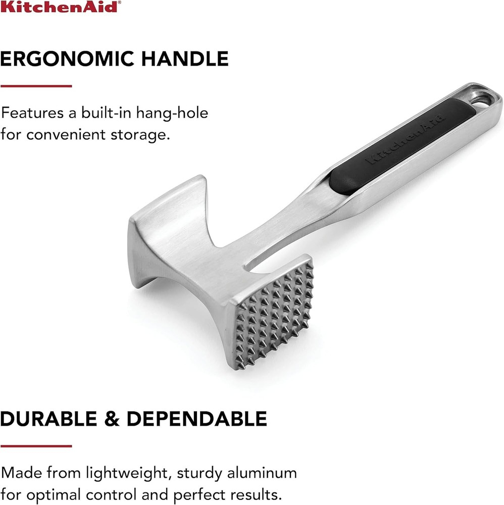 KitchenAid Meat Tenderizer Multi-Sided Pounding Tool Black Hang Hole
