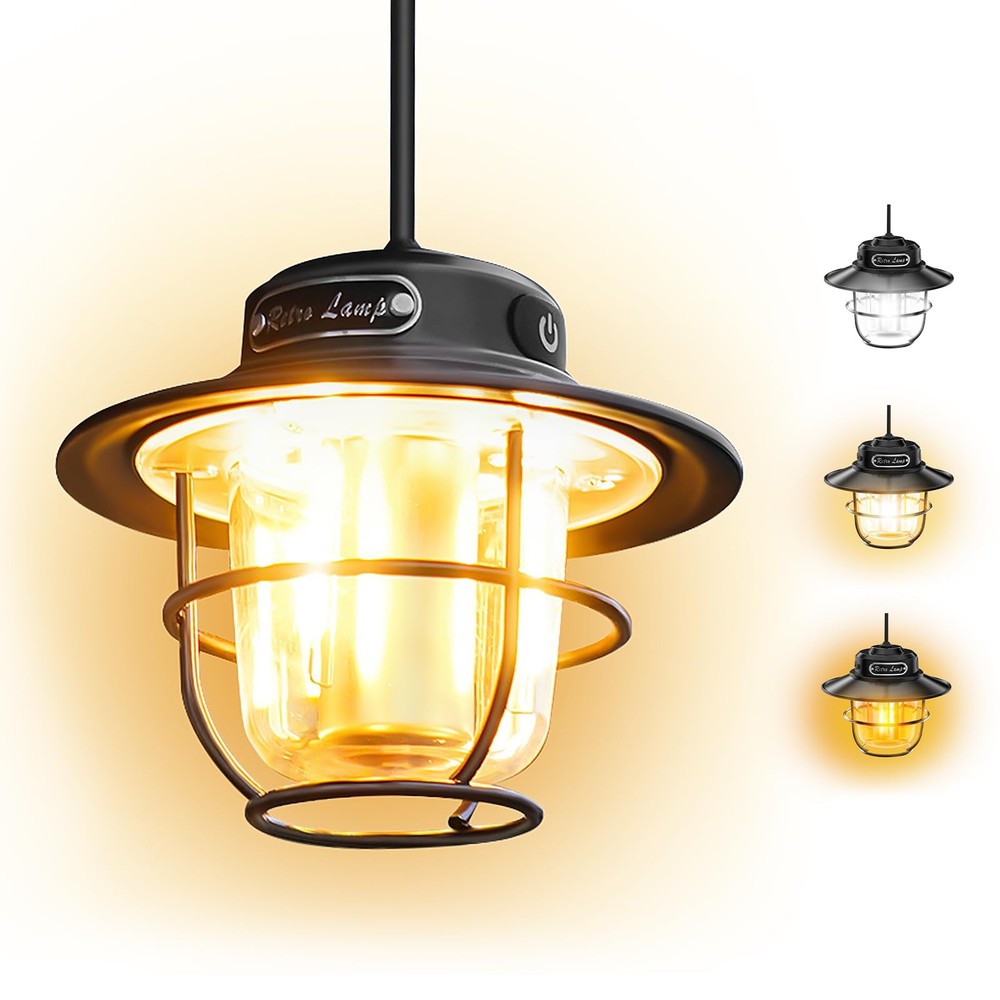 Camping Lantern, Portable Camping Light, Rechargeable Lanterns 4 Light Modes(...