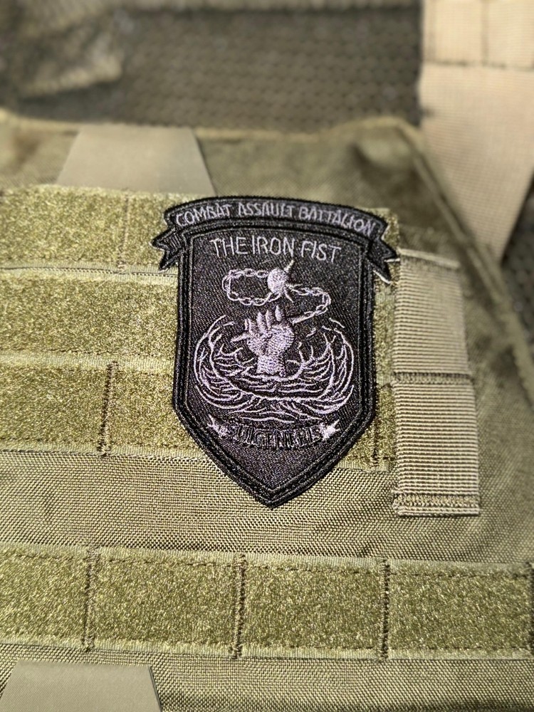 USMC Combat Assault Battalion Patch with Hook Back; 2.75"W x 3.5"H