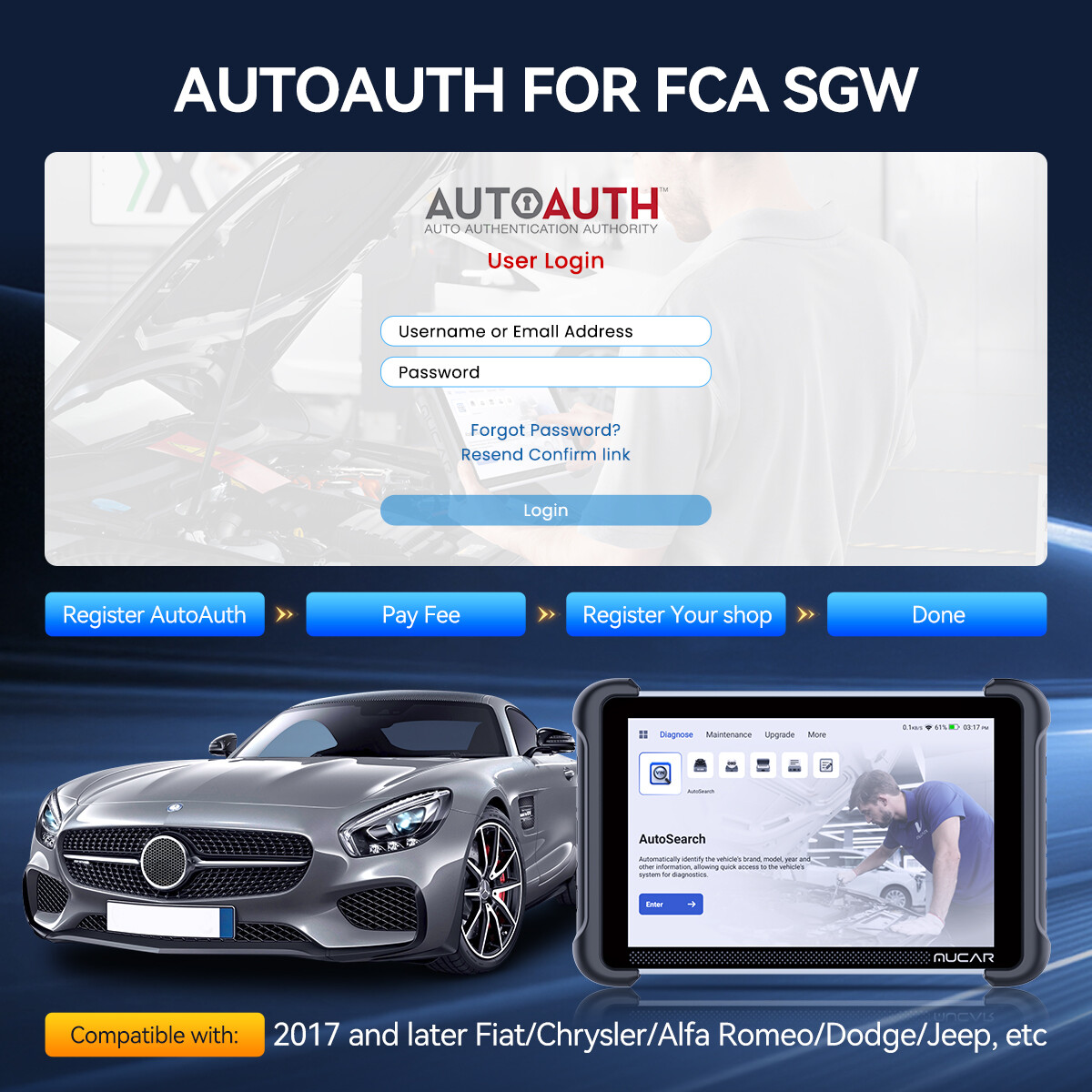 Mucar 892BT Free Update AI Car Diagnostic Tool Bidirectional Scanner 35 Resets