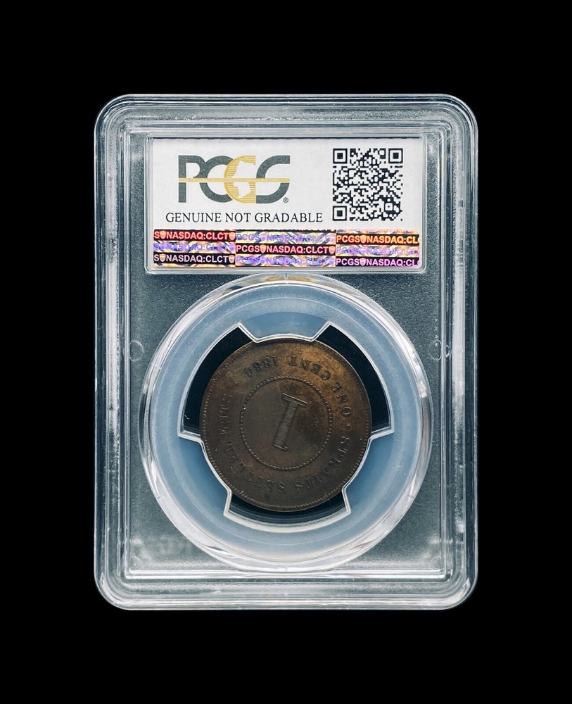 STRAITS SETTLEMENTS. 1884, 1 Cent - PCGS XF - Gold Shield
