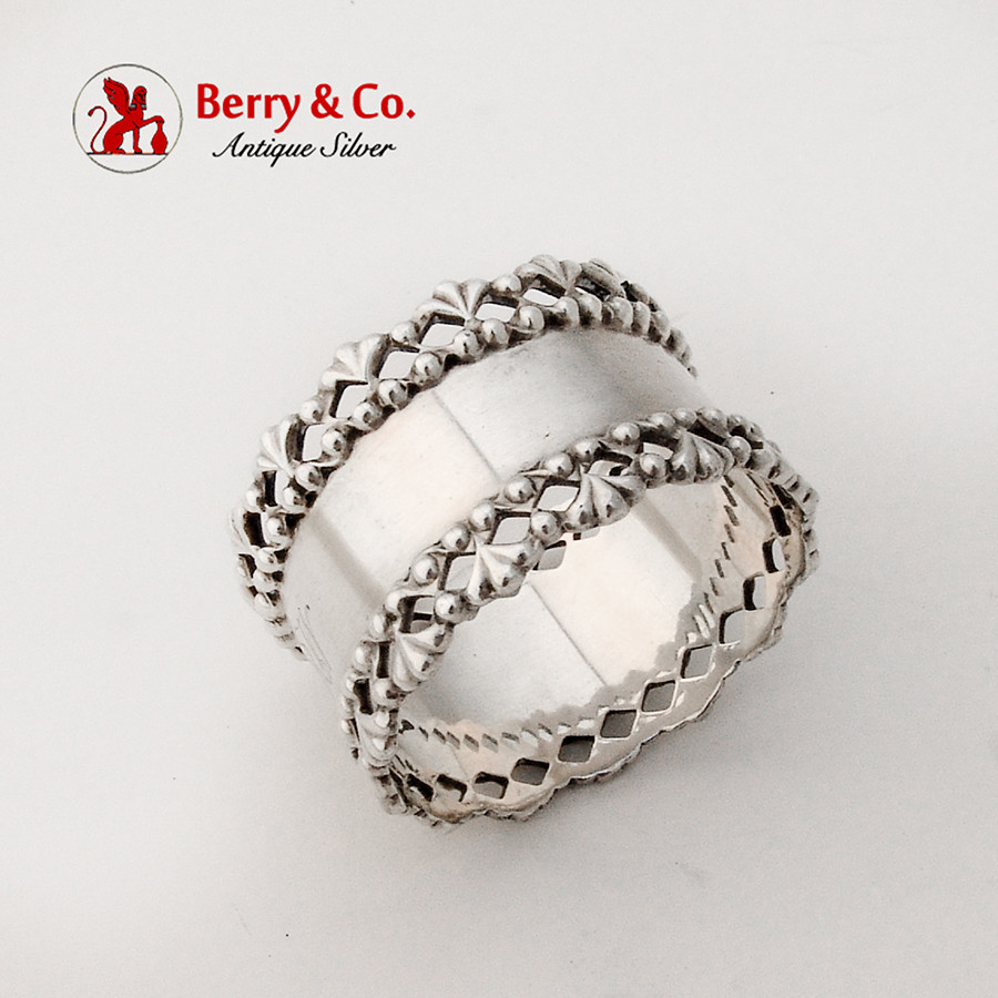Napkin Ring Open Work Borders Sterling Silver Towle 1900