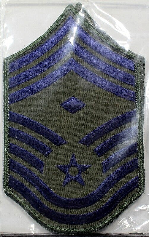 USAF Male Chief Master Sergeant First Sergeant Stripes OD Fatigue Patch Pair