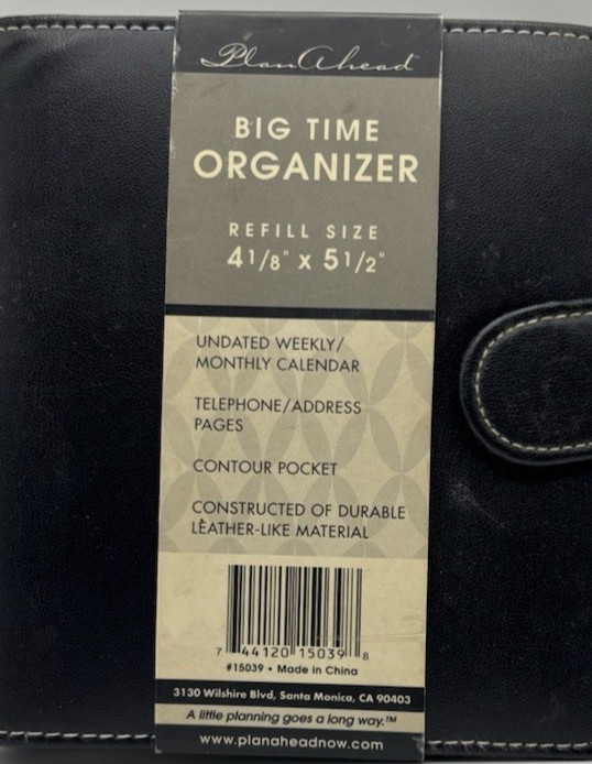Big Time Organizer Planner Plan Ahead