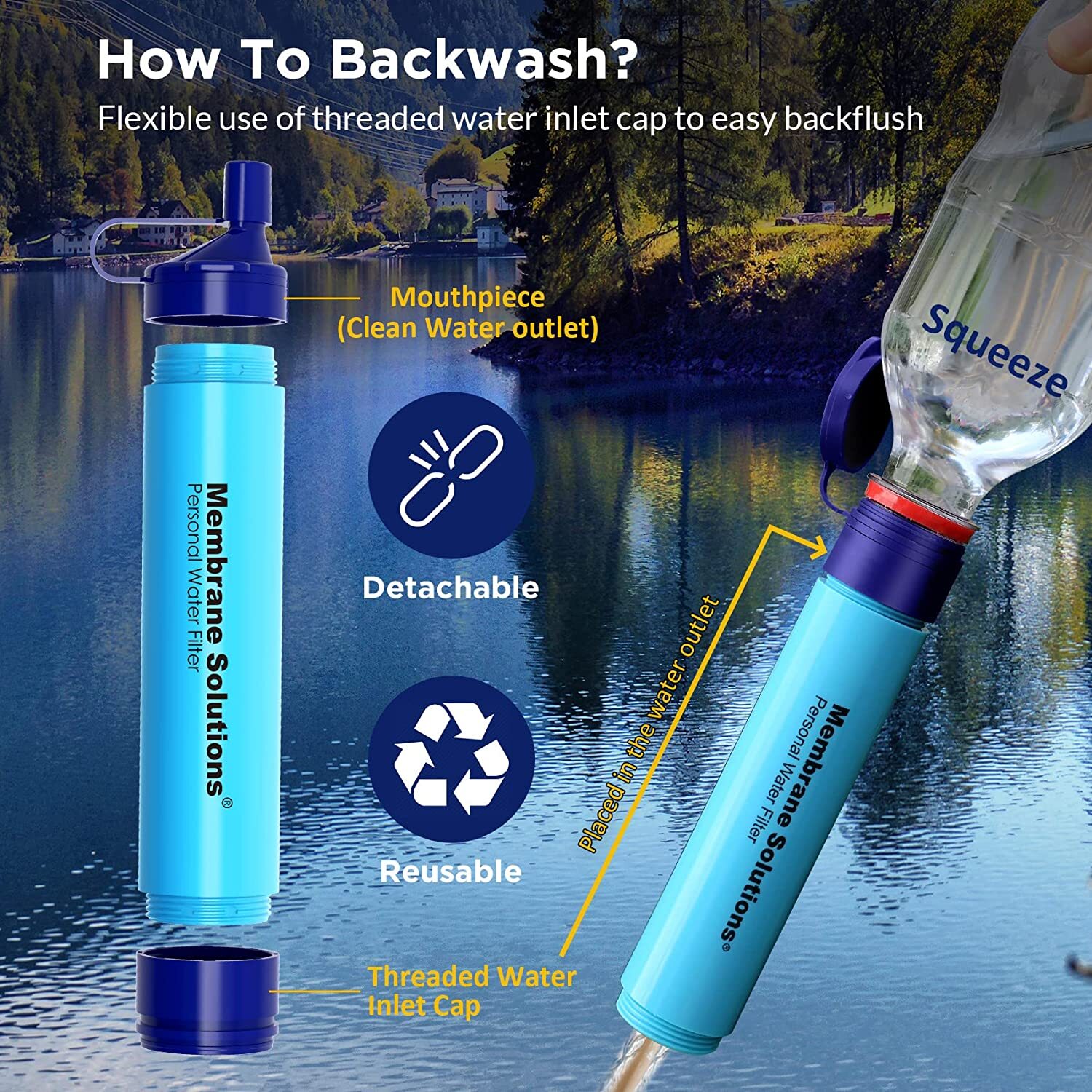 Water Filter Straw Portable Personal Water Filtration for Survival Emergency1-10