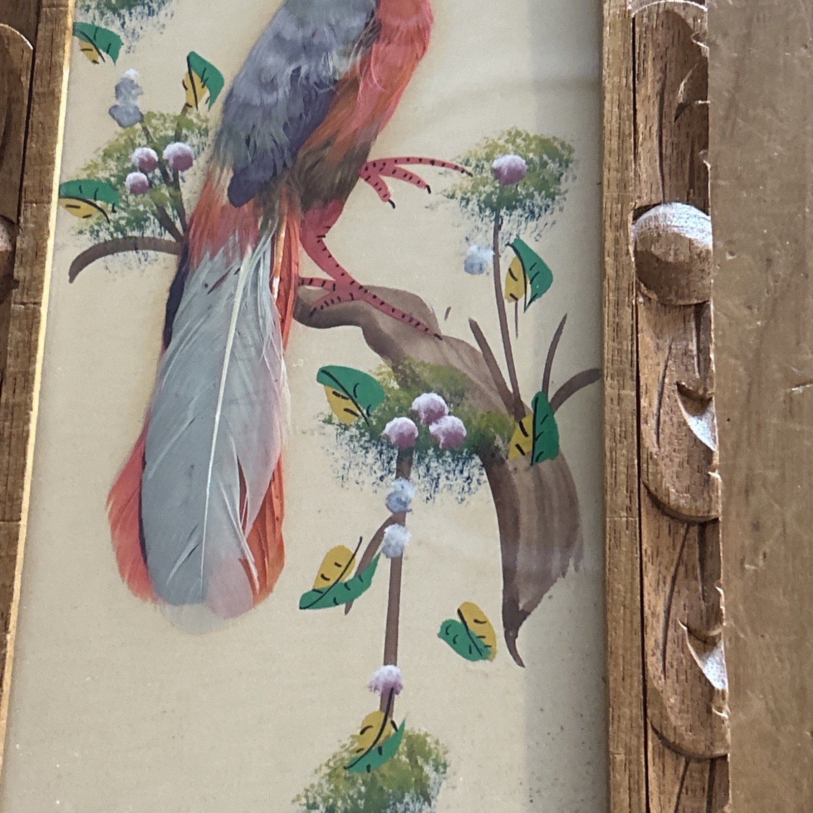 Set 3 VTG Mexican Feathercraft Bird Art Collection Handmade with Real Feathers