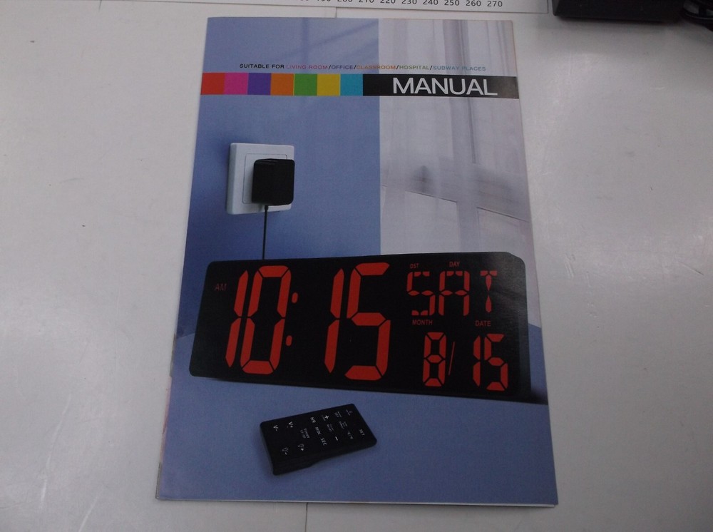Digital Wall Clock Large Display with Time Date Temperature LED Digital New
