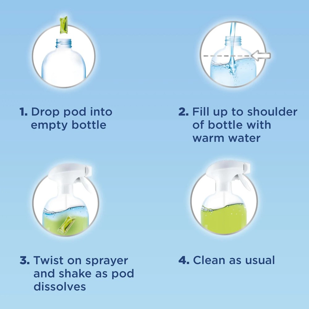 Windex Dissolve Pods Multisurface Cleaner Starter Kit & Refill 3 Reusable