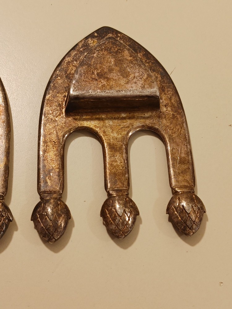 Vintage Sheffield Silver Co Italy Bookmark Spoon Rest Pinecone Acorn Trident