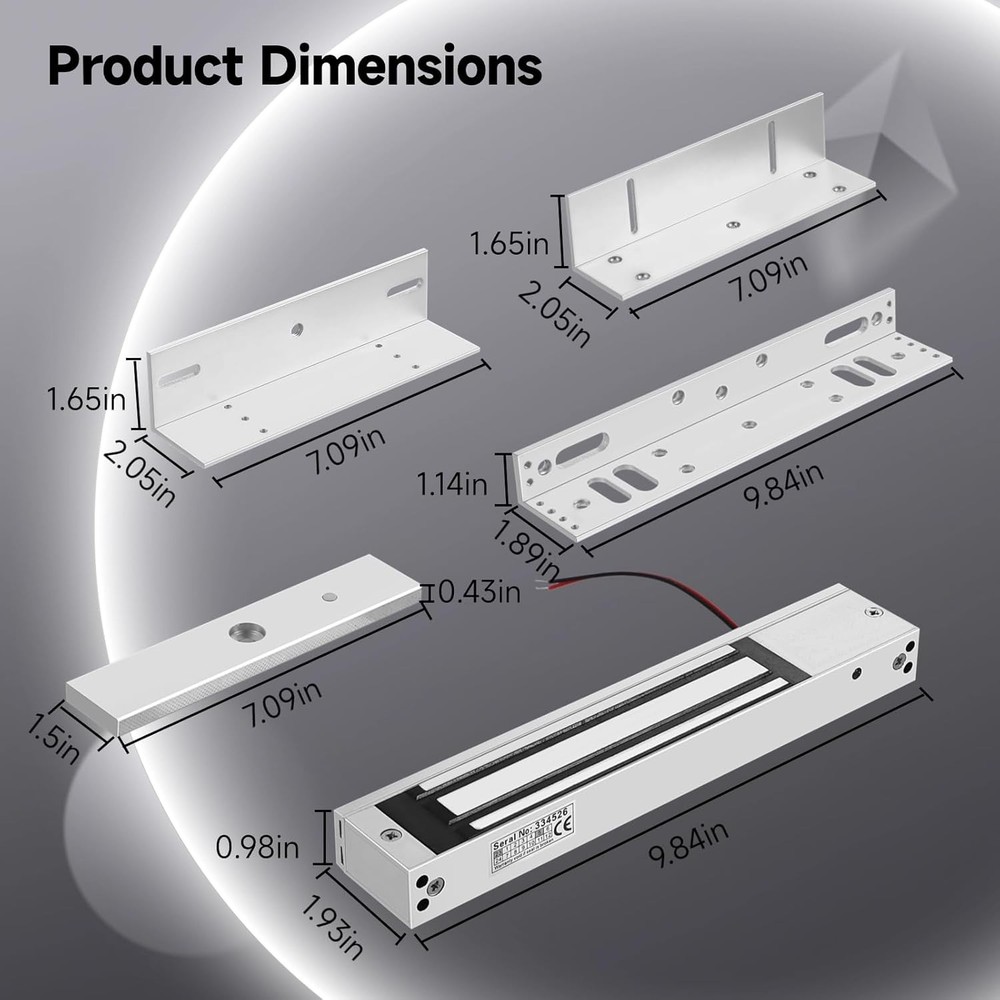 Waterproof Electromagnetic Door Lock with ZL Brackets for Security Access