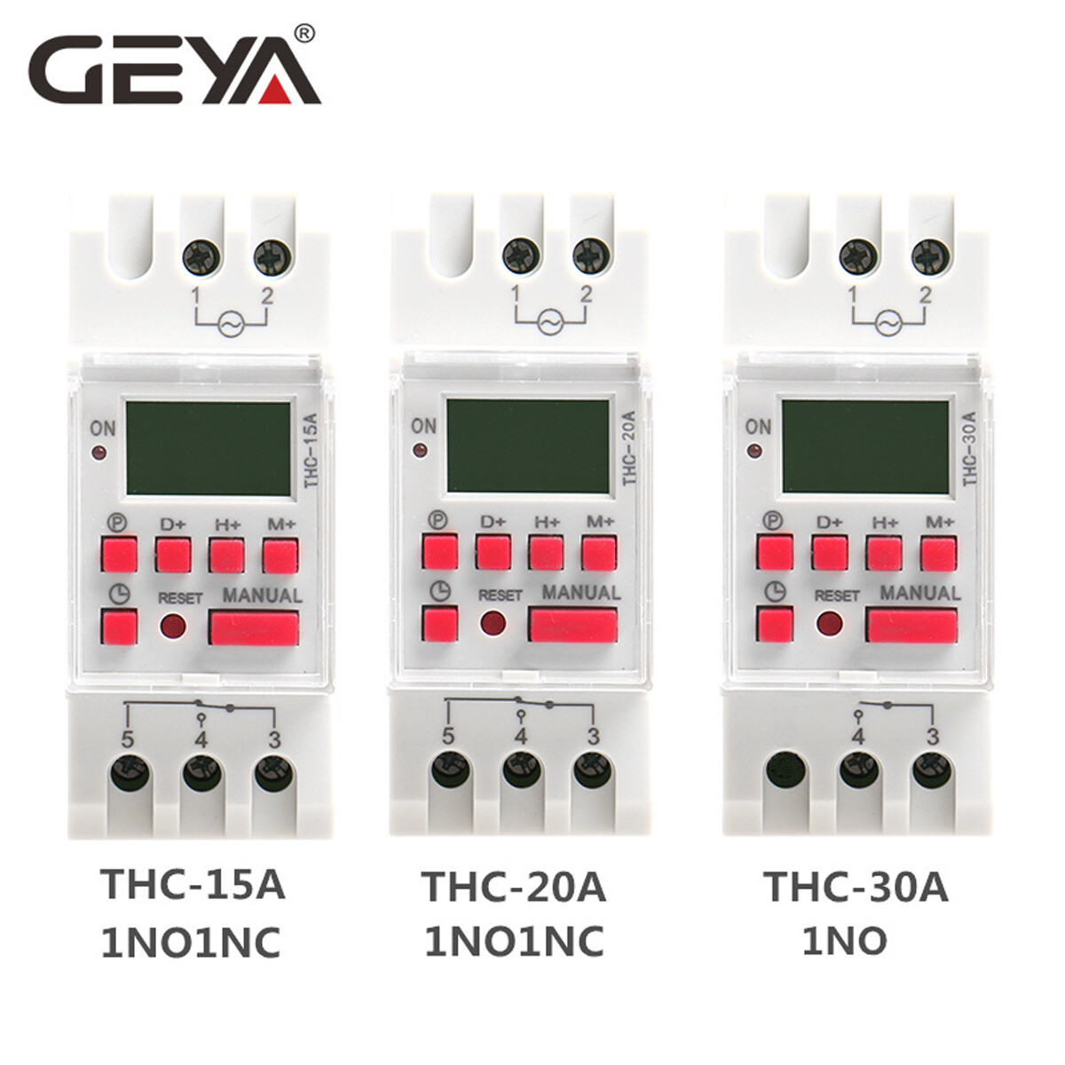 GEYA Programmable Digital LCD Timer Weekly Time Electronic Switch 15A 12-240V
