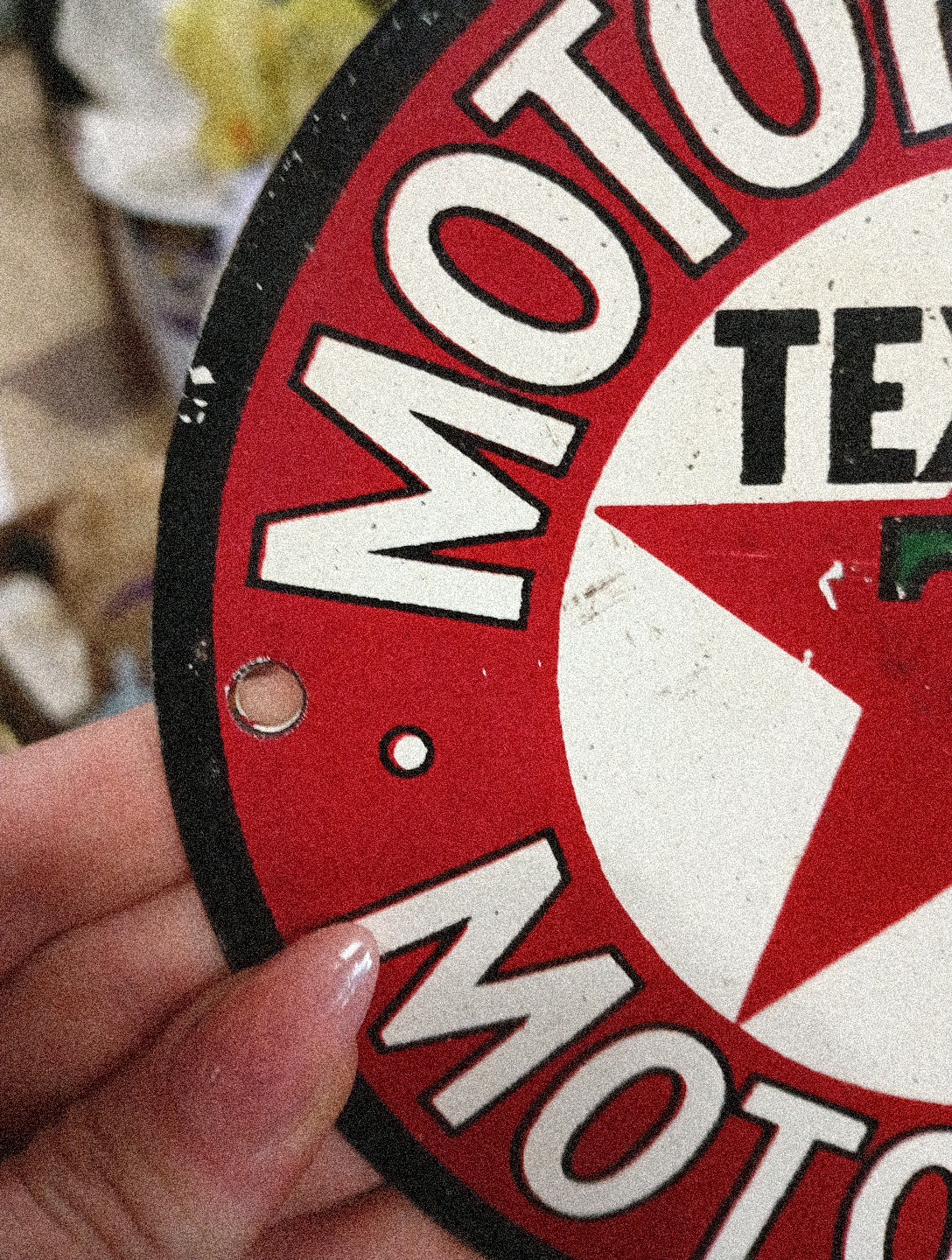 Round Porcelain Motor Spirit Texaco Motor Oil Sign