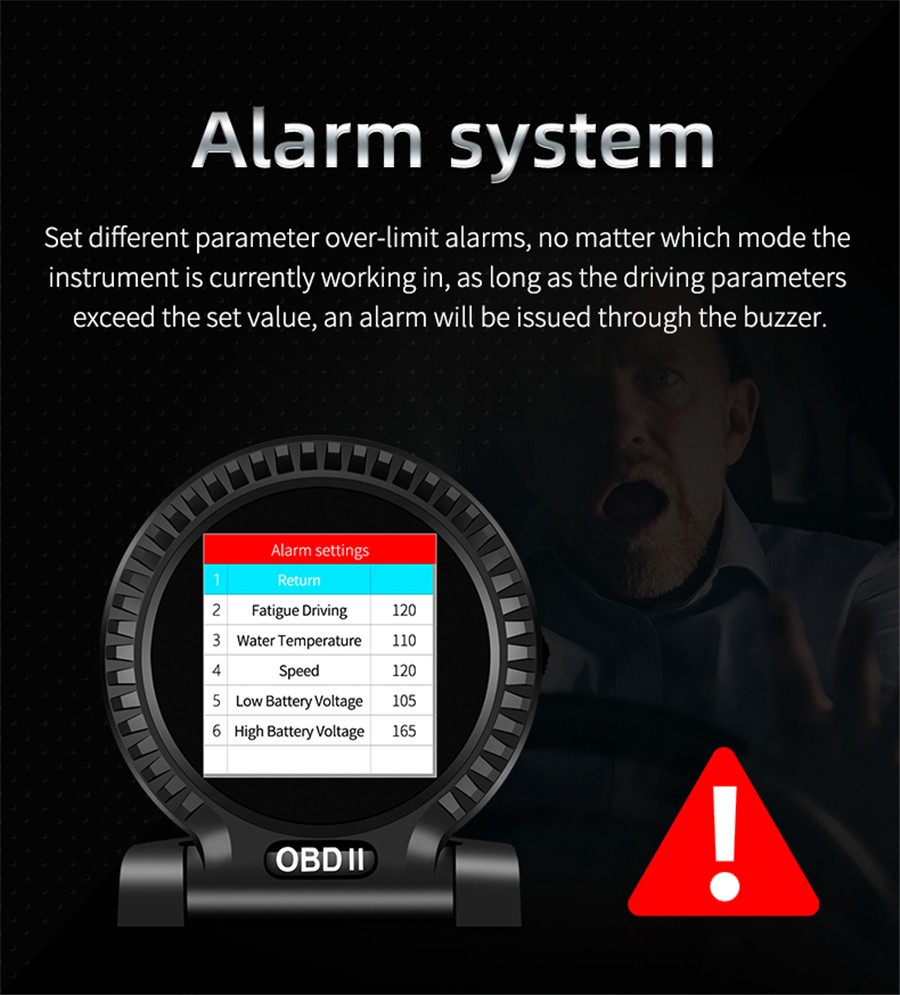 OBD2 Multi Function Display HUD Car Digital Voltage Speed Fuel Consumption Gauge