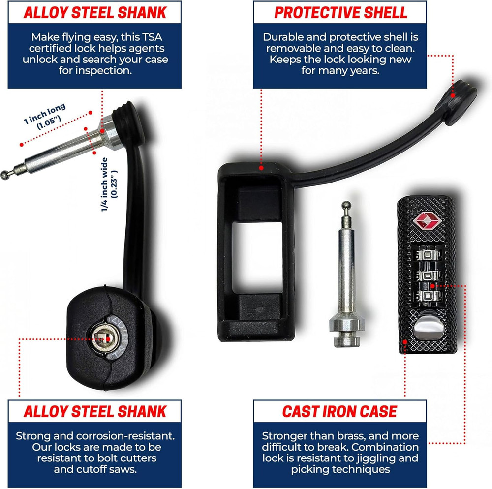 Cedar Mill TSA Approved Gun Case Lock – Durable, Cut-Resistant Security TSA Lock