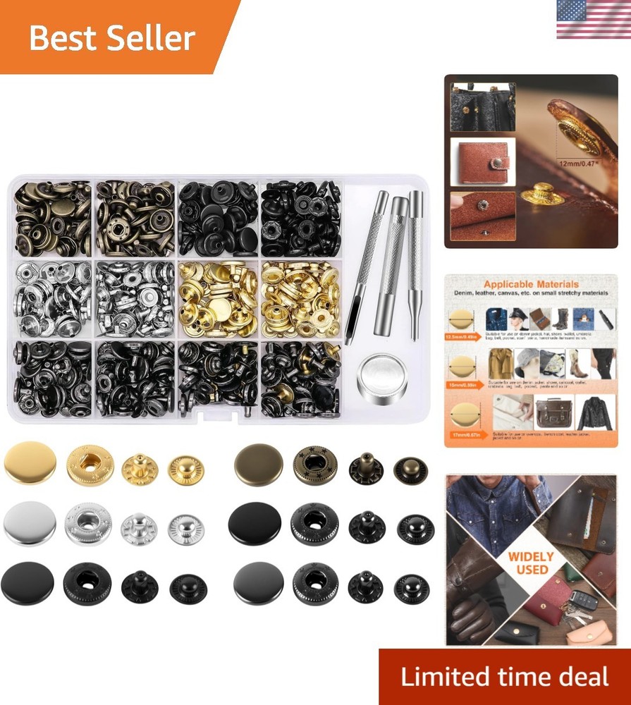 120 Set Leather Snap Fasteners Kit