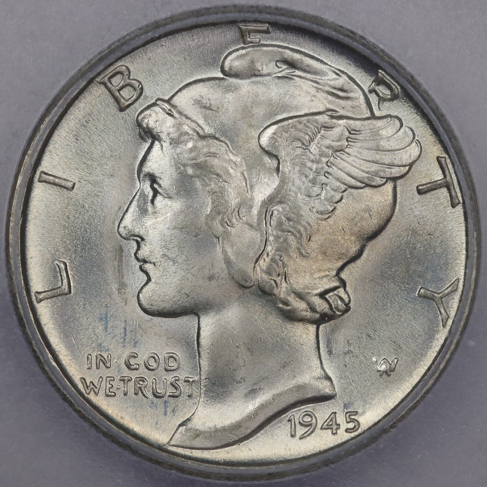 1945 10c Mercury Dime - ICG MS 67