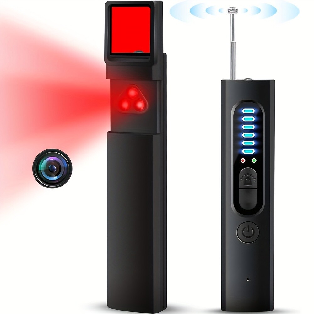 Hidden Camera Detector Anti-Spy Camera Detector GPS Tracker Finder Scanner Black