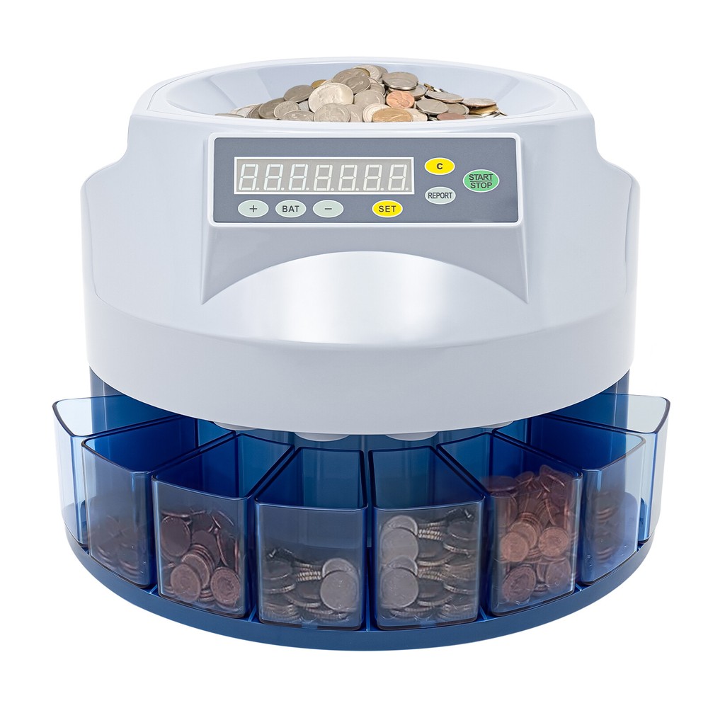 Digital Coin Counter Sorter Machine Automatic Electronic Counting Change Money