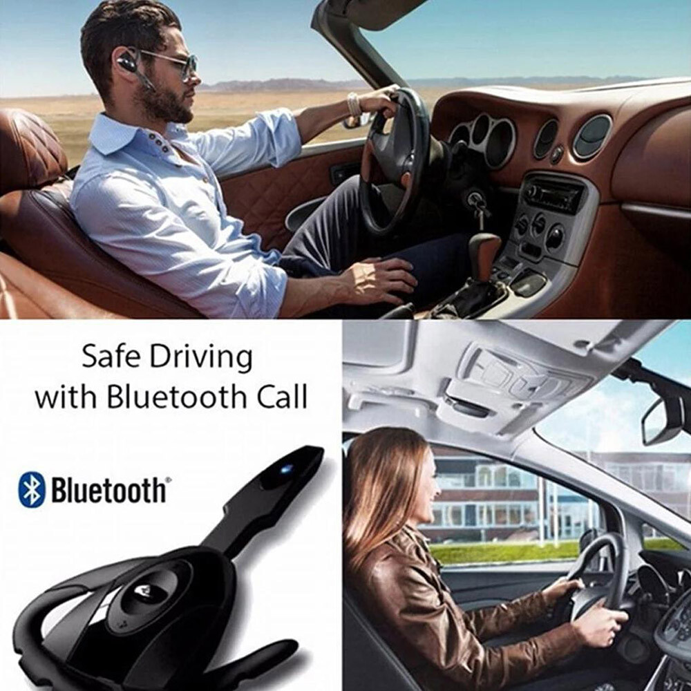 Trucker Bluetooth Headset Wireless Dual Mic Noise Cancelling Earpiece Earbuds