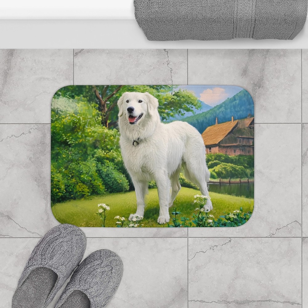 Hungarian Kuvasz Bathroom Rug Mat -