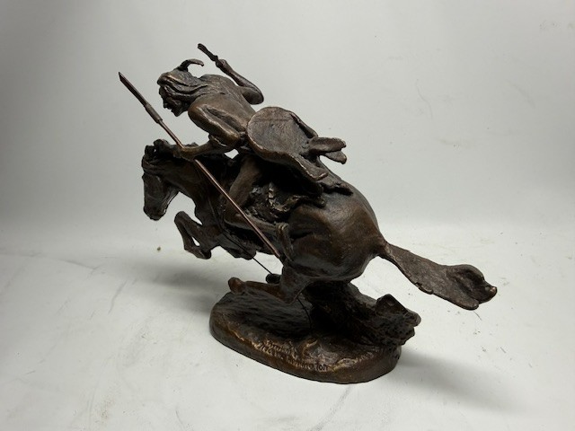 Frederic Remington Solid Bronze Cheyenne Statue Sculpture in great condition