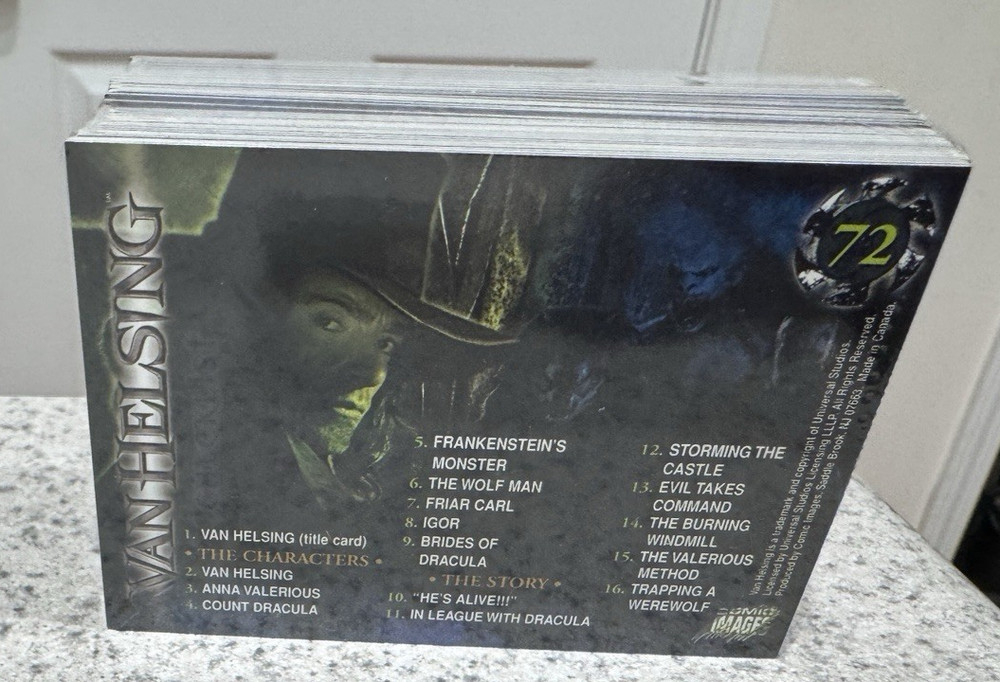 2004 COMIC IMAGES VAN HELSING Complete Base Set 1-72
