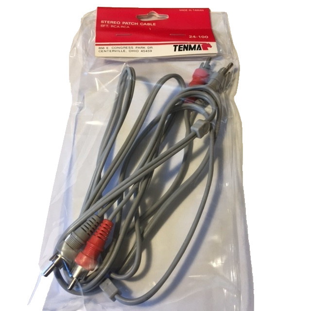 Tenma 24-100 - 6 FT Stereo Patch Cable, RCA, RCA