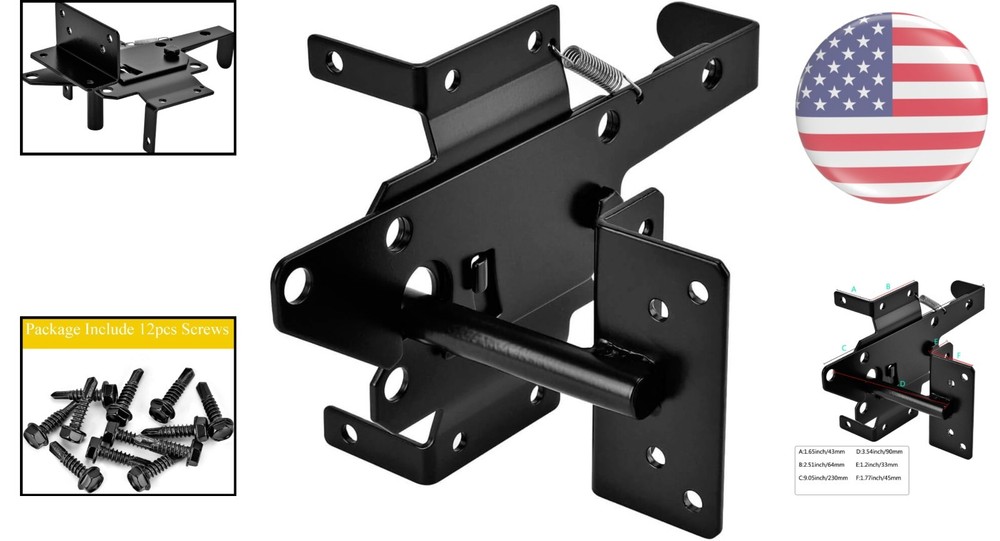 Self-Locking Gate Latch - Automatic Gravity Lever for Pool Security