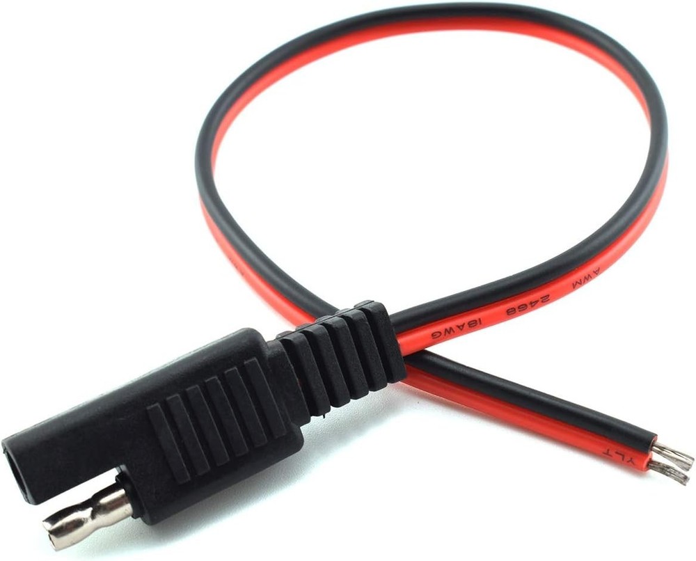 Durable 18AWG SAE Extension Plug Cable - Quick Connect Solar Solution (2 Pcs)
