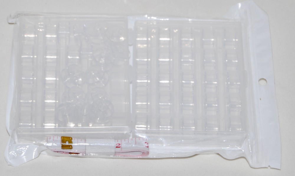 New 50 Plastic Sewing Bobbins with Storage Boxes Plus Measuring Tape
